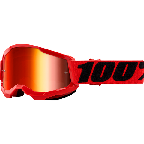 100% Youth Strata 2 Goggles - Red - Red Mirror 50521-251-03 - Trailhead Powersports a Mines and Meadows, LLC Company