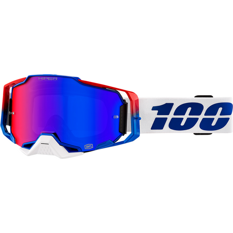 100% Armega Goggles - Genesis - HiPER Blue/Red Mirror 50720-358-02 - Trailhead Powersports a Mines and Meadows, LLC Company