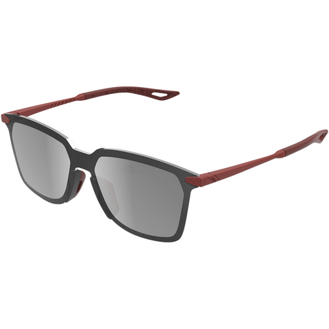 100% Legere Sunglasses - Square - Crimson - Silver Mirror 61041-392-76