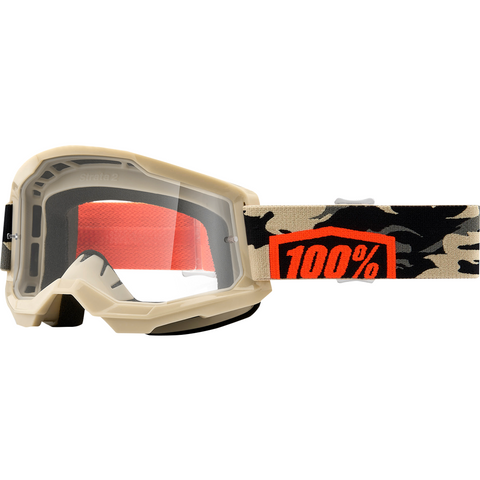 100% Strata 2 Goggles - Kombat - Clear 50421-101-10 - Trailhead Powersports a Mines and Meadows, LLC Company