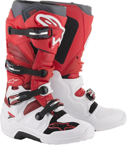 ALPINESTARS(MX) Tech 7 Boots - White/Red/Burgandy