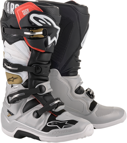 ALPINESTARS(MX) Tech 7 Boots - Black/Silver/White/Gold