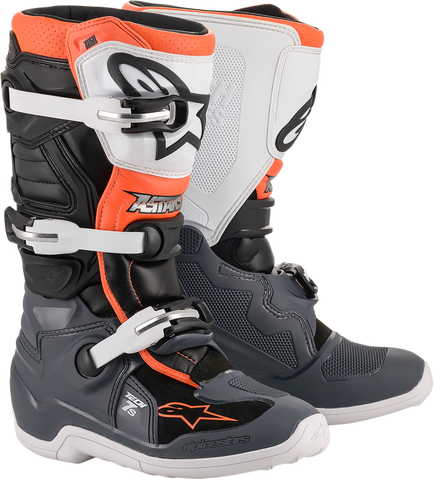 ALPINESTARS(MX) Tech 7S Boot - Black/Gray/White/Orange Fluorescent - US 2 2015017-1124-2
