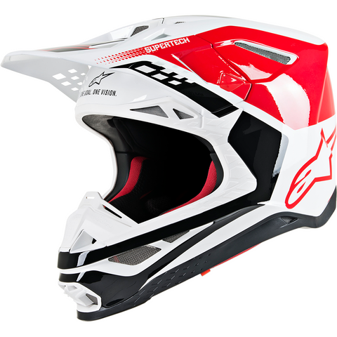 ALPINESTARS(MX) Supertech M8 Helmet - Triple - MIPS - Red/White Glossy