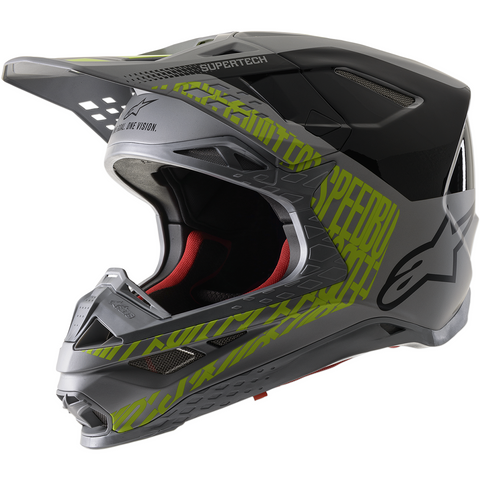 ALPINESTARS(MX) Supertech M8 Helmet - Triple - MIPS - Silver/Black/Yellow Fluo
