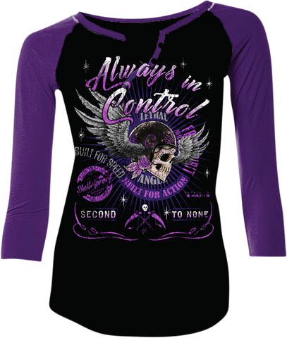 LETHAL THREAT Women's Control T-Shirt - Black/Purple