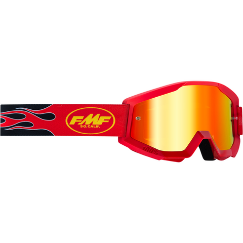 FMF VISION Youth PowerCore Goggles - Flame - Red - Red Mirror F-50500-251-03