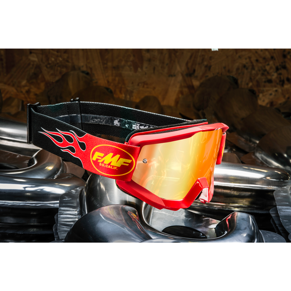 fmf mx goggles FMF VISION Youth PowerCore Goggles - Flame - Red