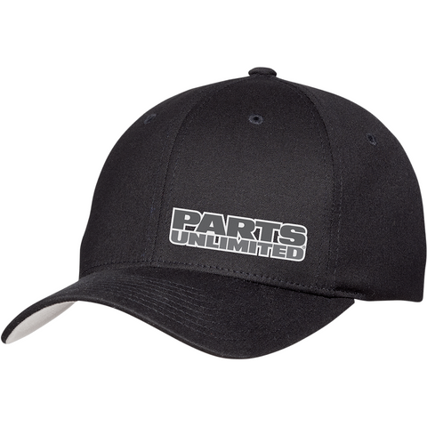 THROTTLE THREADS Parts Unlimited Curved Bill Hat - Black - Large/XL PSU29H51BKLXL
