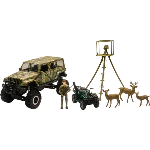 NEW-RAY REPLICA 1:18 JEEP WRANGLER DEER HUNTING PLAY SET