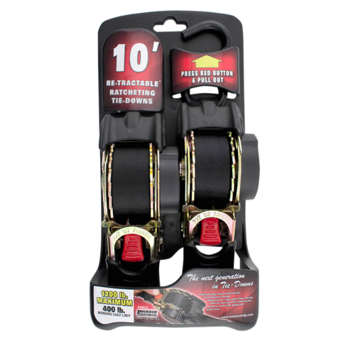 10FT RETRACTABLE RATCHET TIE-DOWNS - Trailhead Powersports a Mines and Meadows, LLC Company