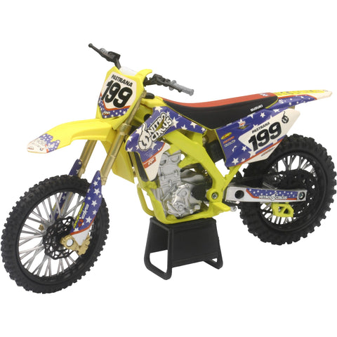 NEW-RAY REPLICA 1:12 RACE BIKE SUZUKI RMZ450 YELLOW(PASTRANA)