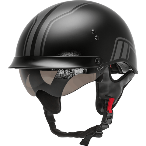 GMAX HH-65 Half Helmet Full Dressed Twin Matte Black/Silver
