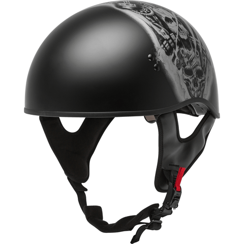 GMAX HH-65 Half Helmet Tormentor Naked Matte Black/Silver