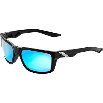 100% Daze Sunglasses - Matte Black - Blue Mirror 61030-019-75