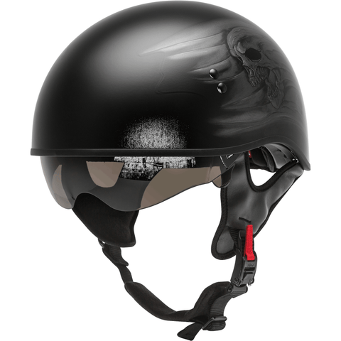 GMAX HH-65 Half Helmet Ritual Naked Matte Black/Silver