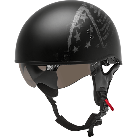 GMAX HH-65 Half Helmet Bravery Matte Black/Grey