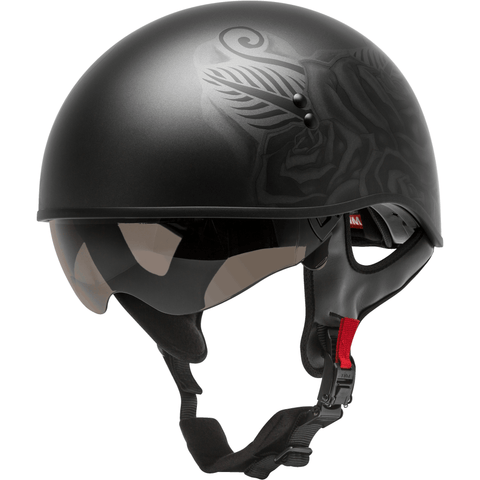 GMAX HH-65 Half Helmet Devotion Naked Matte Black/Silver