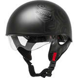 GMAX HH-65 Half Helmet Devotion Naked Matte Black/Silver