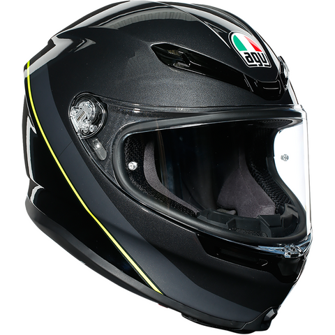 AGV K6 Helmet - Minimal - Gunmetal/Black/Yellow Fluo