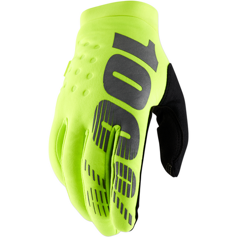 100% Brisker Gloves- Fluo Yellow/Black