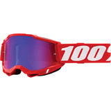 100% Accuri 2 Goggles - Red - Red/Blue Mirror 50221-254-03 - Trailhead Powersports a Mines and Meadows, LLC Company