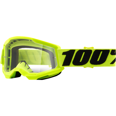 100% Youth Strata 2 Goggles - Yellow - Clear 50521-101-04 - Trailhead Powersports a Mines and Meadows, LLC Company