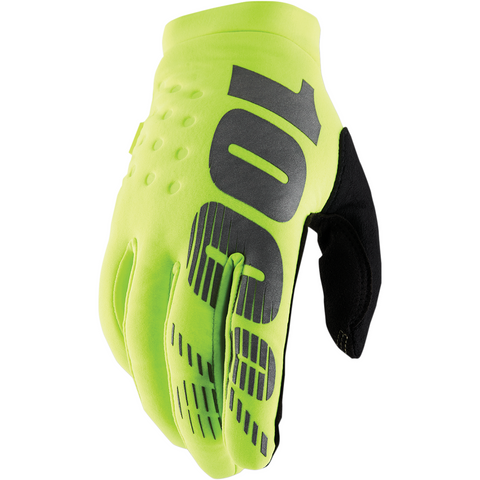 100% Youth Brisker Gloves - Fluorescent Yellow