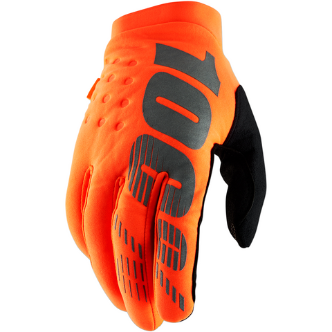 100% Brisker Gloves - Fluo Orange