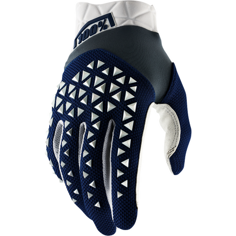 100% Airmatic Gloves - Navy/Steel/White