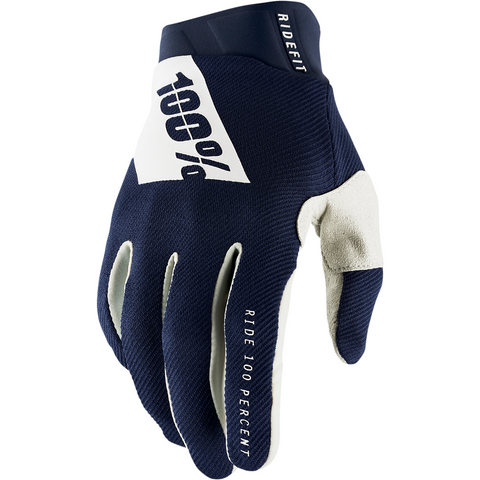 100% Ridefit Gloves - Navy/White