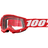 100% Accuri 2 Goggles - Red - Clear 50221-101-03 - Trailhead Powersports a Mines and Meadows, LLC Company
