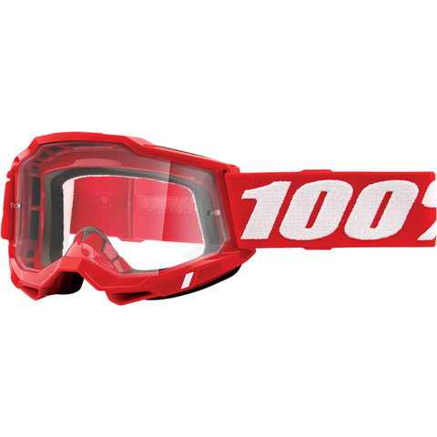 100% Accuri 2 Goggles - Red - Clear 50221-101-03 - Trailhead Powersports a Mines and Meadows, LLC Company