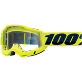100% Accuri 2 Goggles - Fluo Yellow - Clear 50221-101-04 - Trailhead Powersports a Mines and Meadows, LLC Company