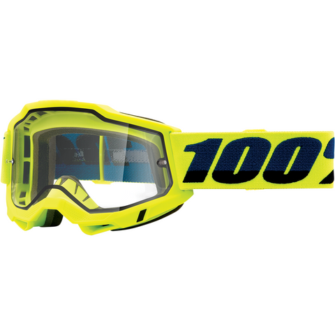 100% Accuri 2 Enduro Goggles - Fluo Yellow - Clear 50221-501-04 - Trailhead Powersports a Mines and Meadows, LLC Company