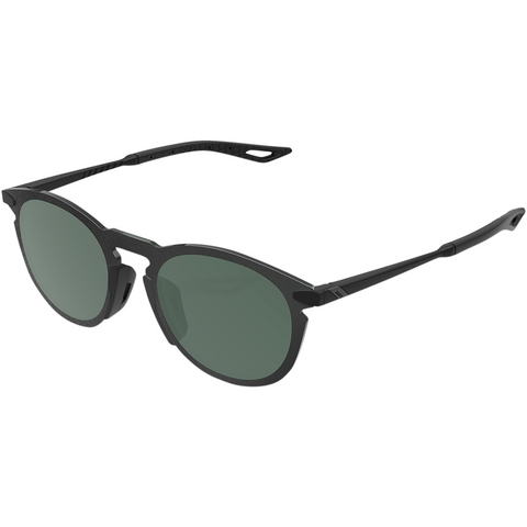 100% Legere Sunglasses - Round - Matte Black - Gray Green 61040-019-74