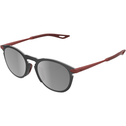 100% Legere Sunglasses - Round - Crimson - Silver Mirror 61040-392-76