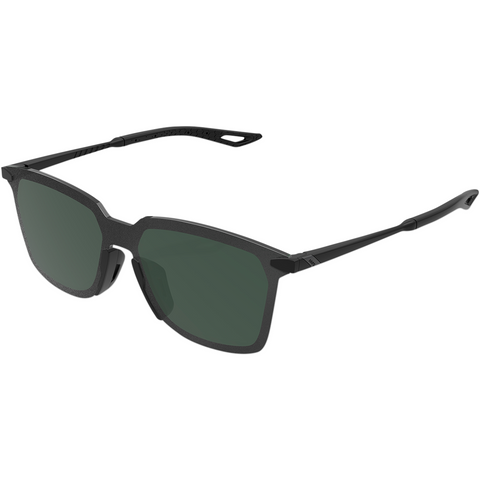 100% Legere Sunglasses - Square - Matte Black - Gray Green 61041-019-74