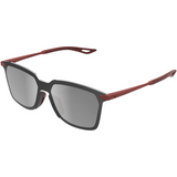 100% Legere Sunglasses - Square - Crimson - Silver Mirror 61041-392-76