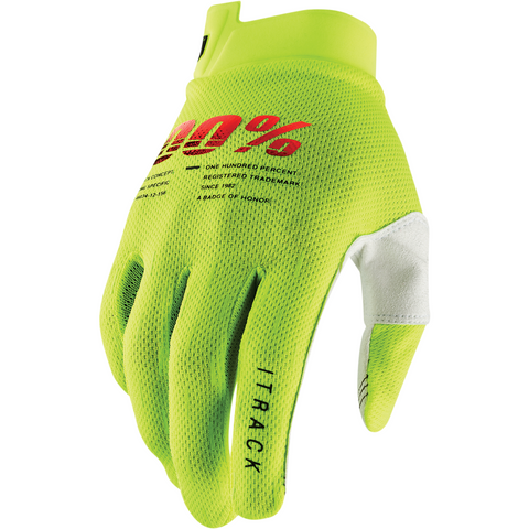 100% iTrack Gloves - Fluo Yellow