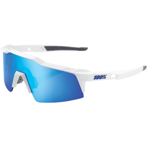 100% Speedcraft XS Sunglasses - White - Blue Mirror 61005-000-62