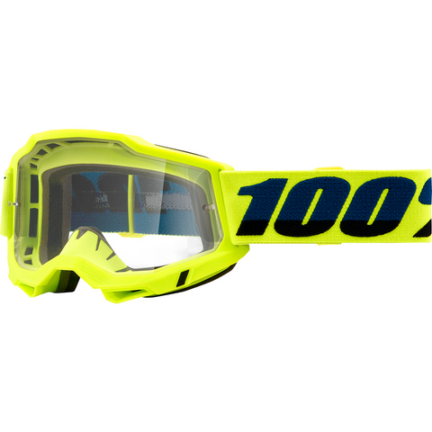 100% Accuri 2 OTG Goggles - Fluo Yellow - Clear 50224-101-04 - Trailhead Powersports a Mines and Meadows, LLC Company