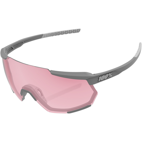 100% Racetrap Sunglasses - Soft Tact Stone - HiPER Coral Lens 61037-289-79