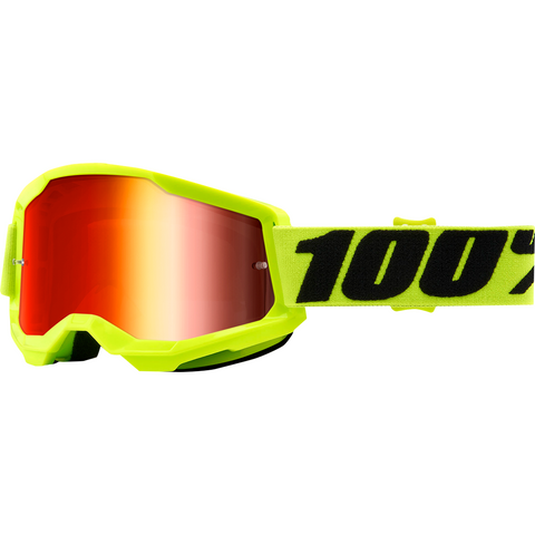 100% Strata 2 Goggles - Yellow - Red Mirror 50421-251-04 - Trailhead Powersports a Mines and Meadows, LLC Company
