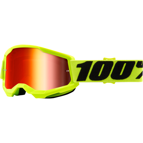 100% Youth Strata 2 Goggles - Yellow - Red Mirror 50521-251-04 - Trailhead Powersports a Mines and Meadows, LLC Company
