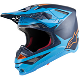 ALPINESTARS(MX) Supertech M10 Helmet - MIPS - Blue/Aqua/Orange Fluo