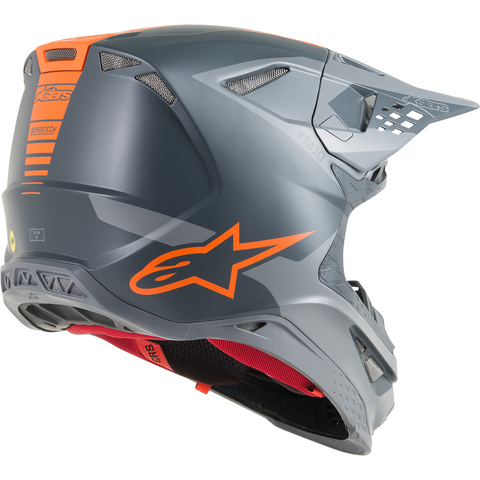 ALPINESTARS(MX) Supertech M10 Helmet - MIPS - Anthracite/Gray/Orange Fluo