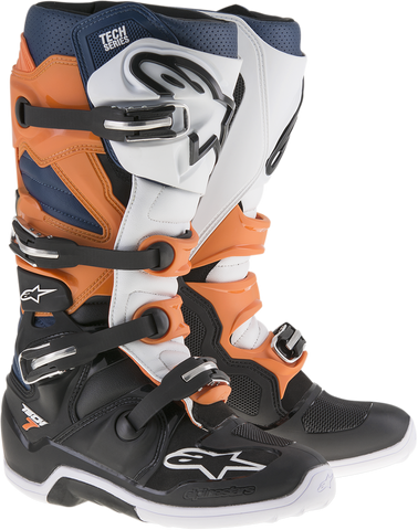 ALPINESTARS(MX) Tech 7 Enduro Boots - Black/Orange/Blue/White