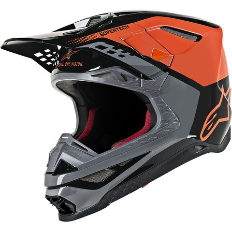 ALPINESTARS(MX) Supertech M8 Helmet - Triple - MIPS - Orange/Mid Gray/Black Glossy