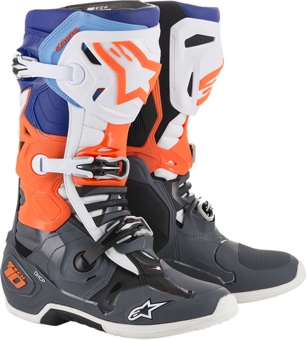 ALPINESTARS(MX) Tech 10 Boots - Gray/Orange/Blue